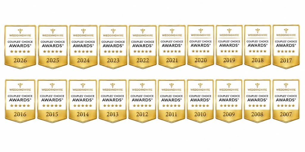 WeddingWire Couples' Choice Awards 2007-2026 - 20 consecutive years