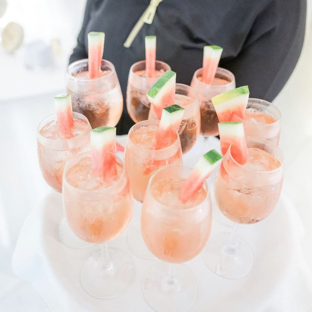 Watermelon rose cocktails