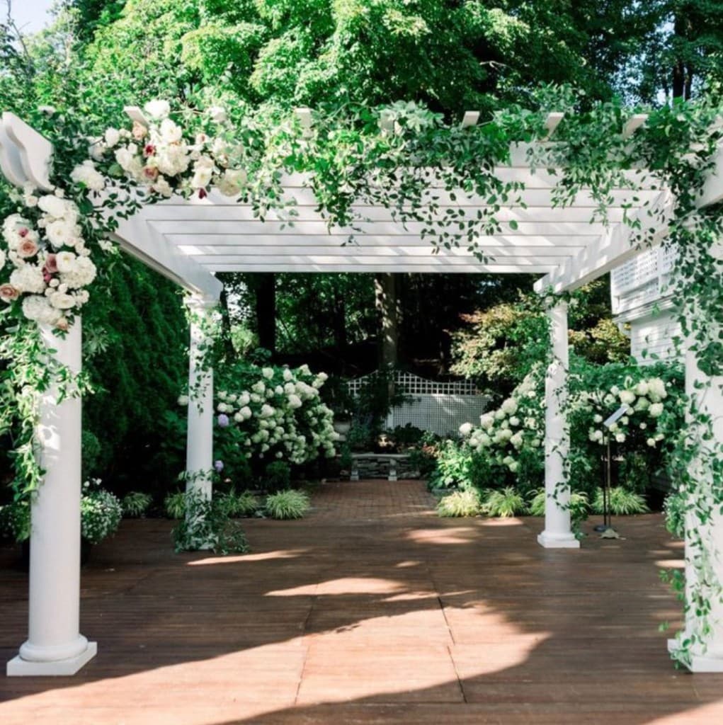 Pergola with summer greenery