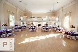 Ballroom with lavender table setup