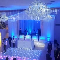 Dance floor with blue lighting effects